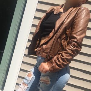 BLU PEPPER faux leather moto jacket